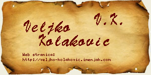 Veljko Kolaković vizit kartica